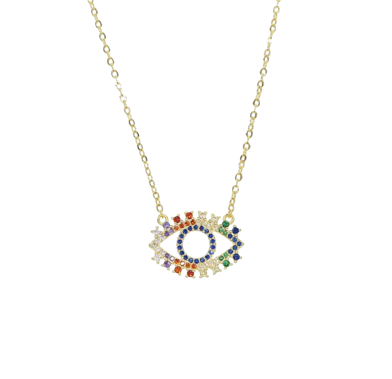 Evil Eye Rainbow Necklace