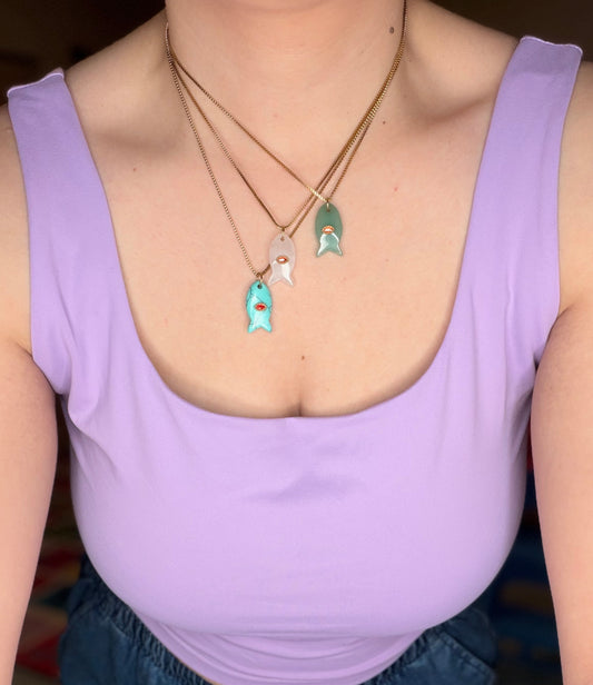 Quartz Fish Necklace
